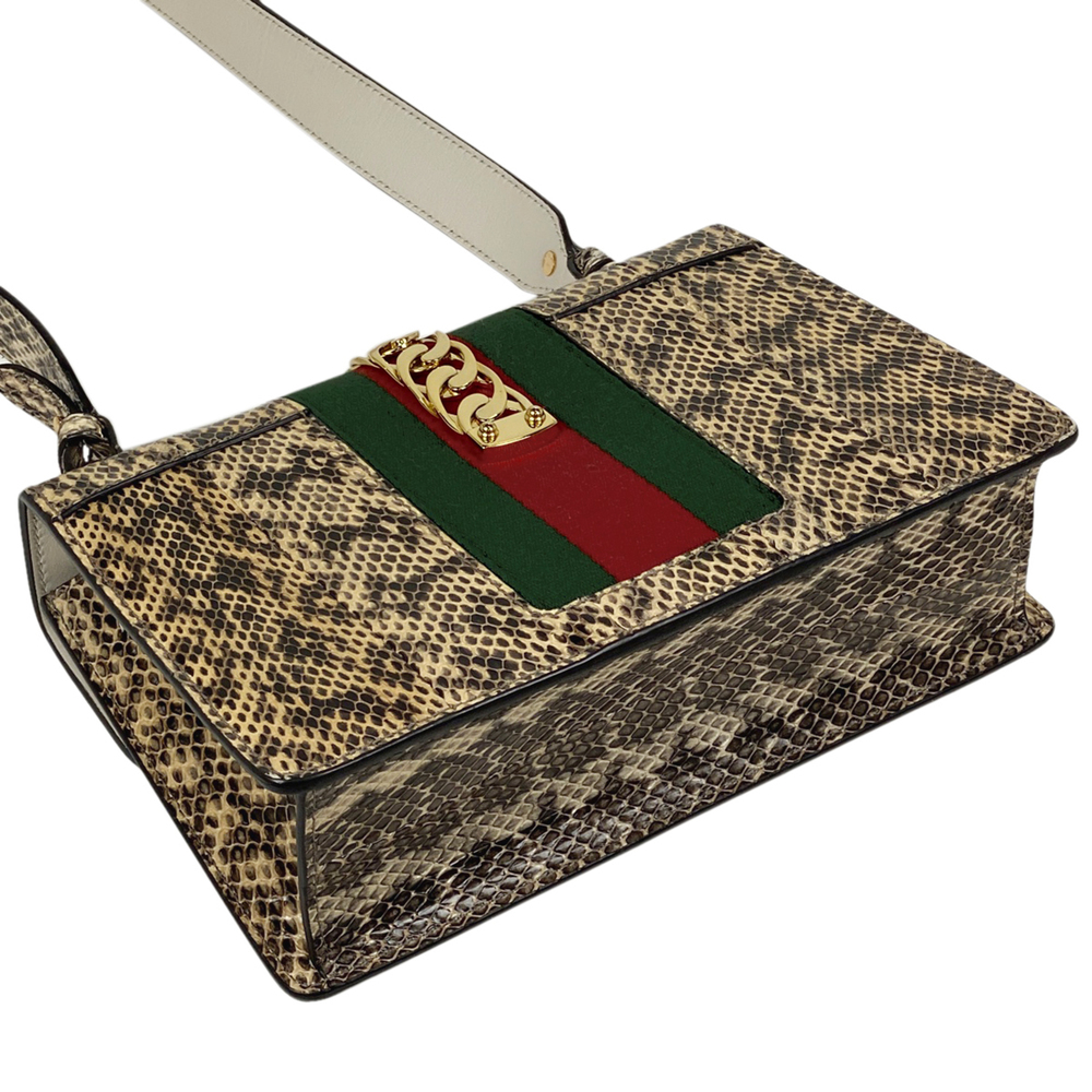 Gucci Silvie Python Pattern Sherry Line Shoulder … - image 2